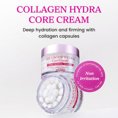 YADAH Collagen Hydra Core Cream texture swatch demonstrates smooth application and nourishment.