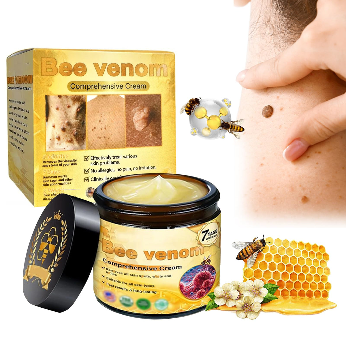 YAGUAN Bee Venom Cream tube ready for daily use with quick absorption.
