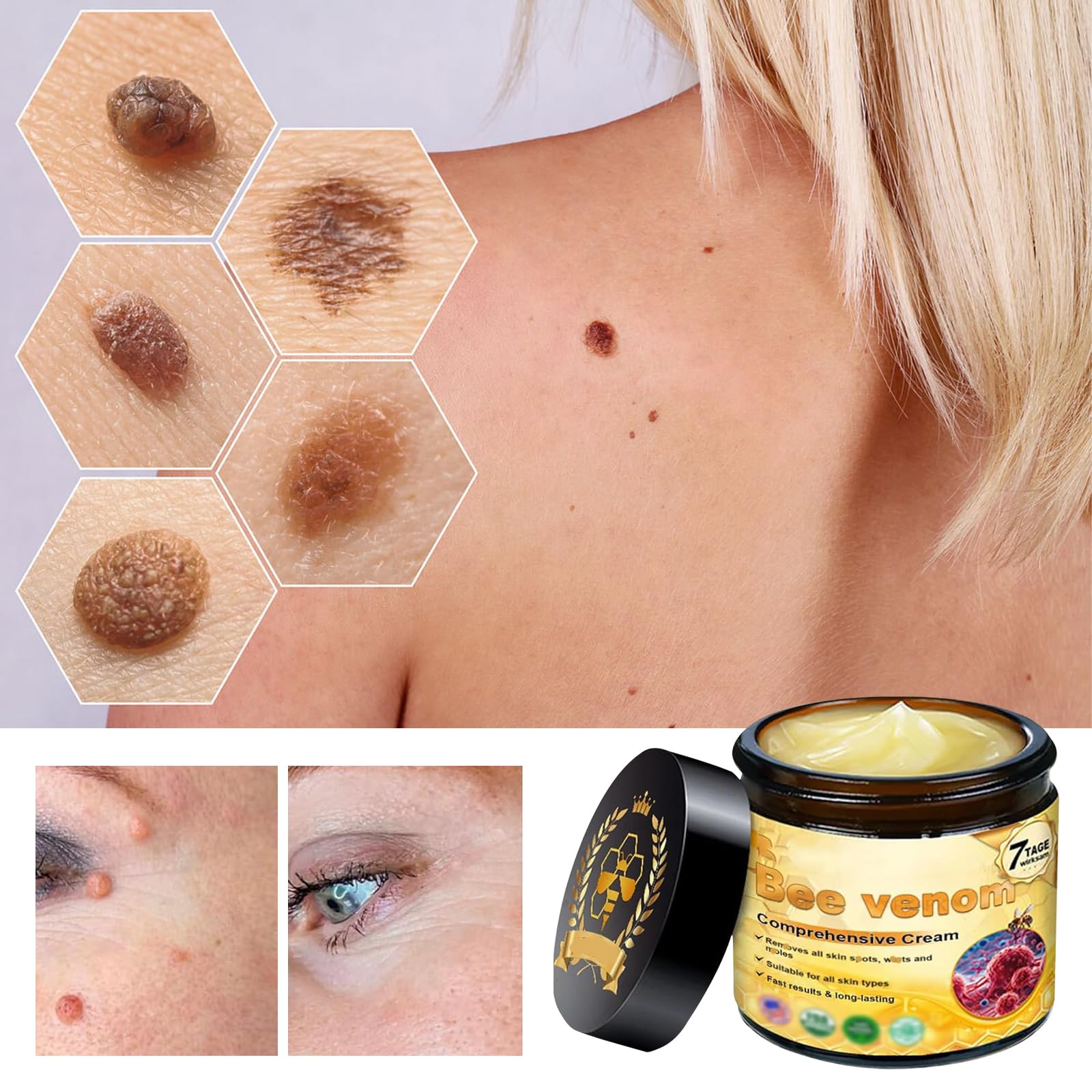 YAGUAN cream applied to facial skin demonstrates smooth, even spread.