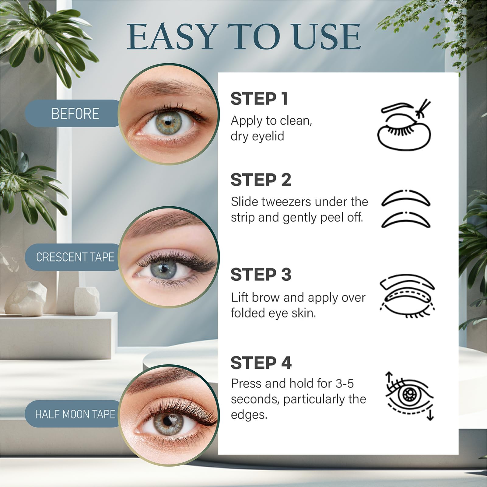 YAGUVI eyelid tape 384 single-sided kit for quick, natural-looking double eyelids.
