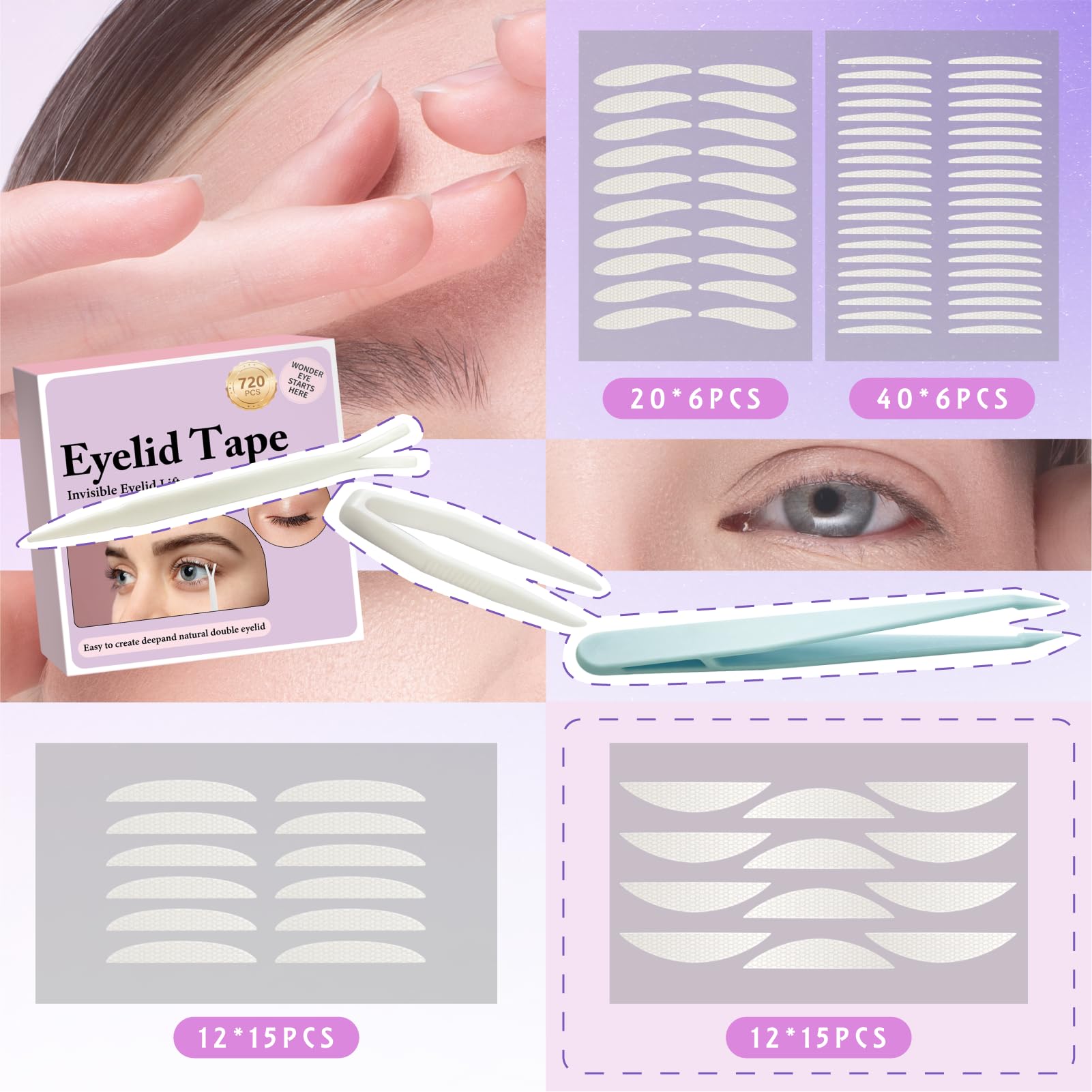 YAGUVI eyelid tape discreet-makeup-friendly blend stays invisible while you wear makeup.