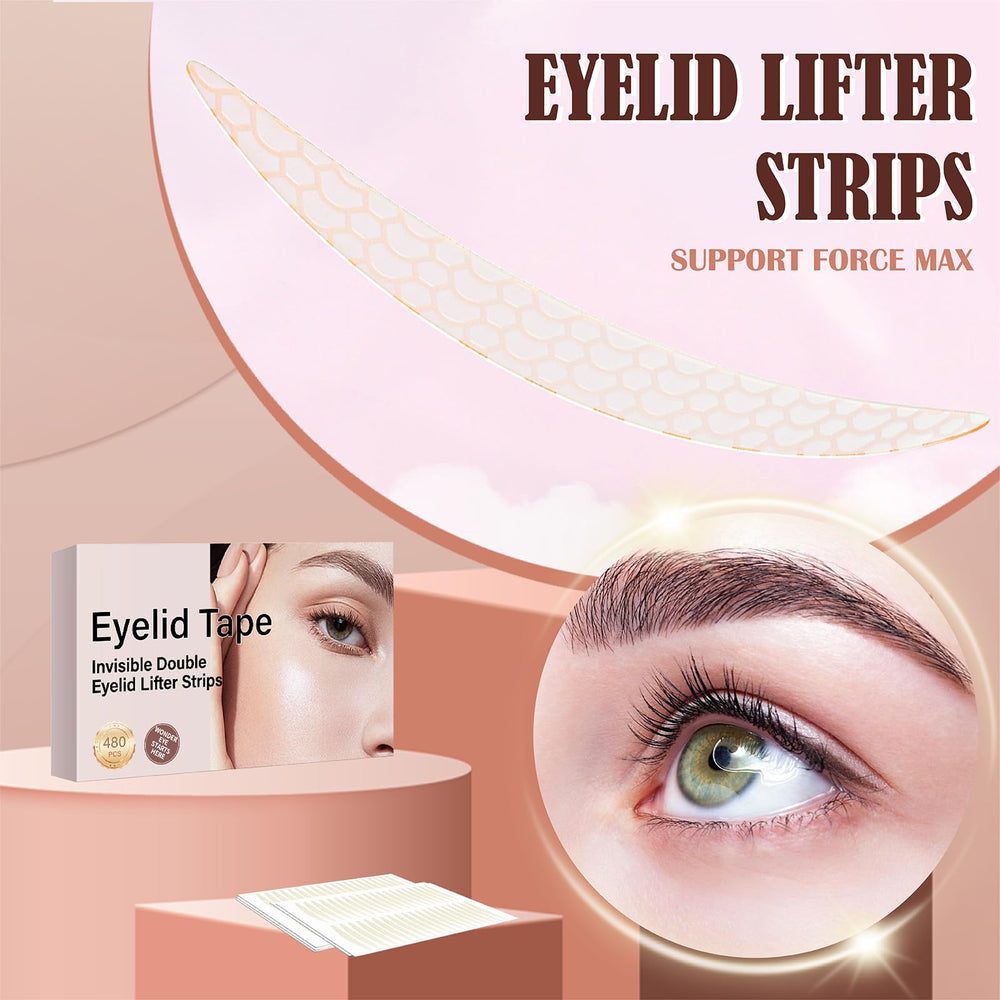 YAGUVI eyelid tape on skin tone demonstrates discreet lift during daily makeup.