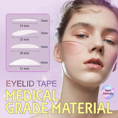 YAGUVI eyelid tape material closeup highlights breathable, hypoallergenic fibers.
