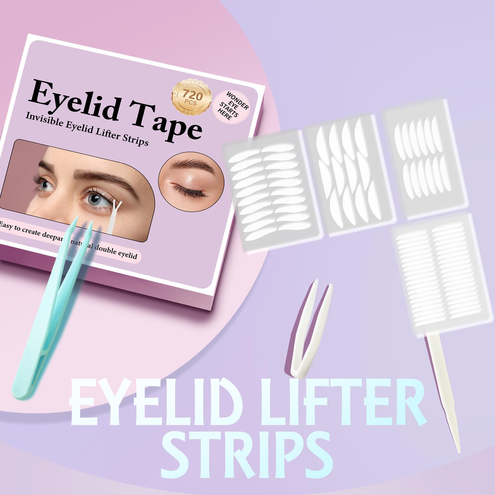 YAGUVI eyelid tape portable-use design fits in a pocket or purse.