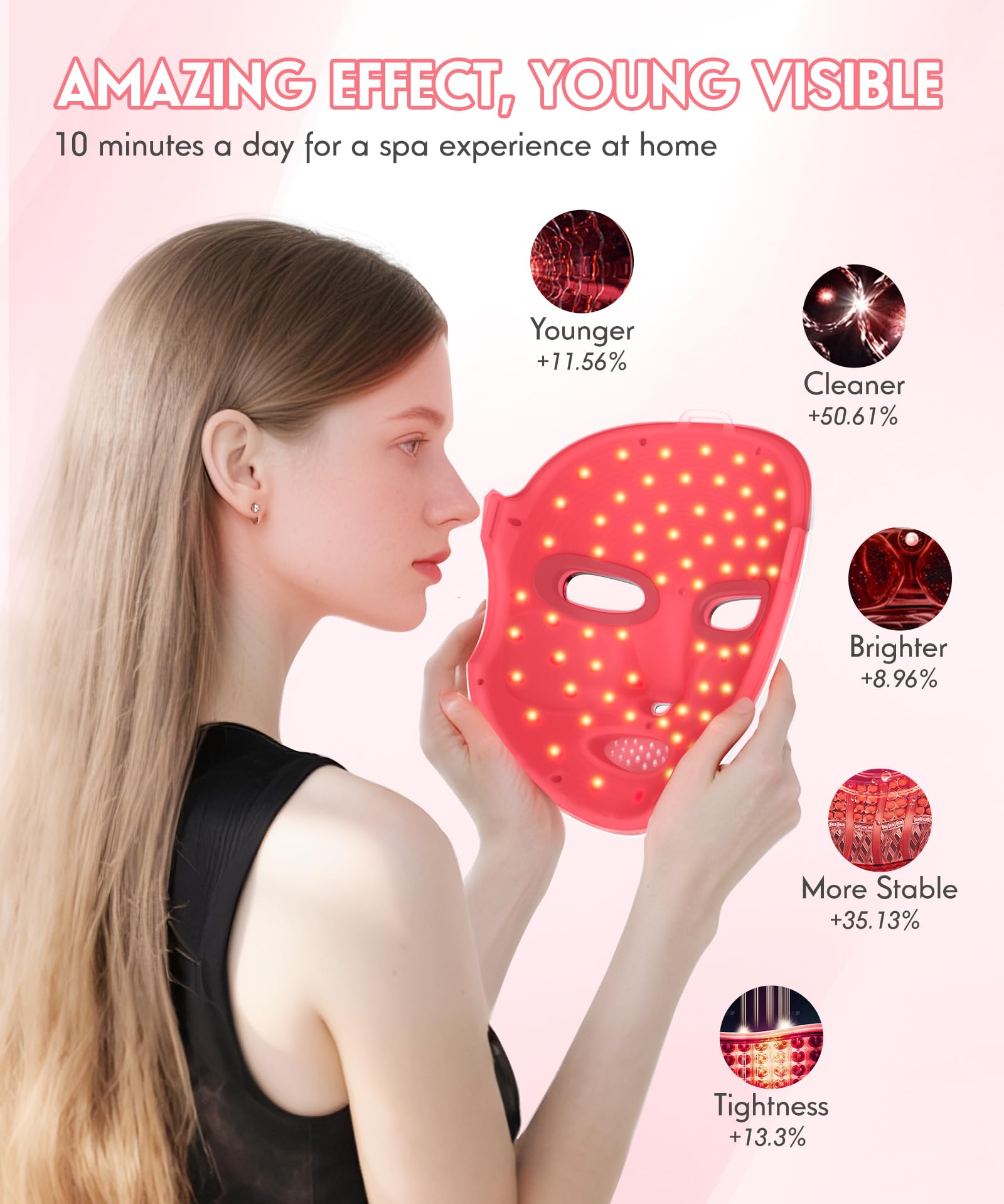 Yahi red-light therapy seven-color lights displayed for color options