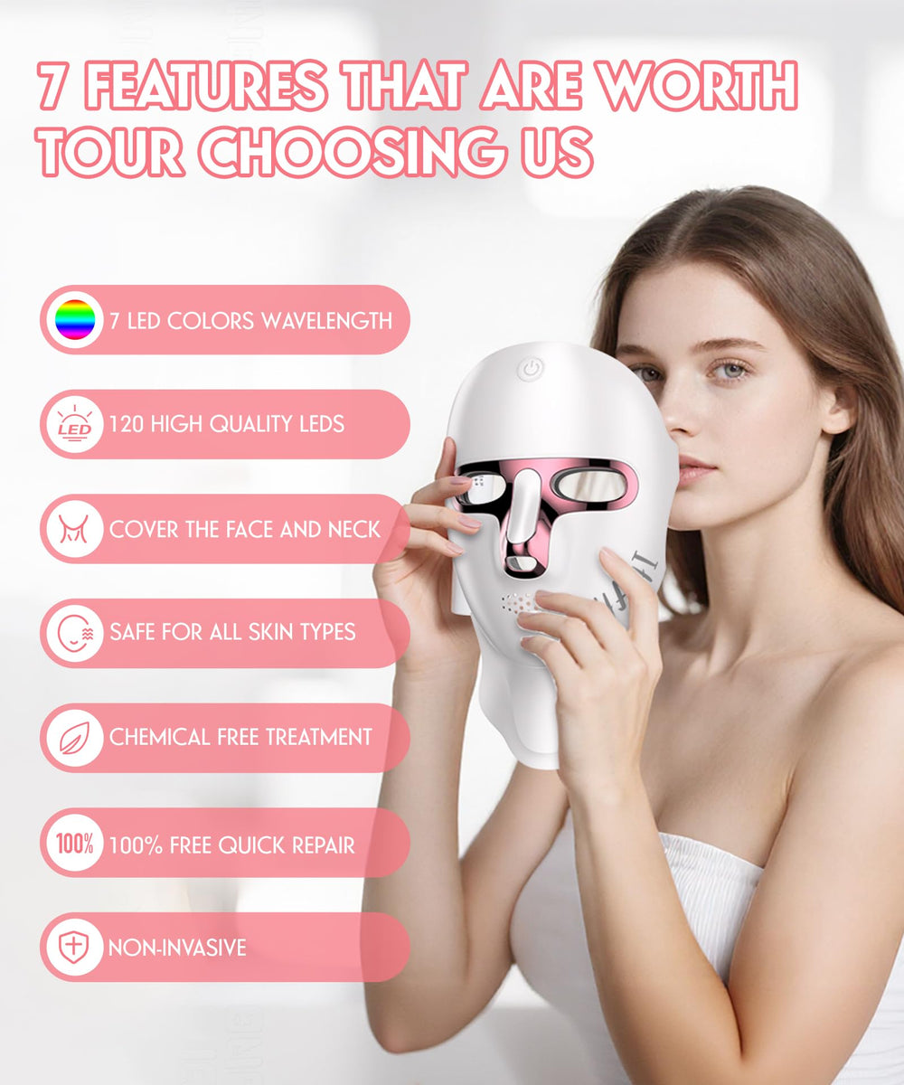Yahi red-light therapy face mask worn demonstrating hands-free use during activities