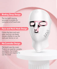 Yahi red-light therapy neck attachment connected for full-face and neck coverage