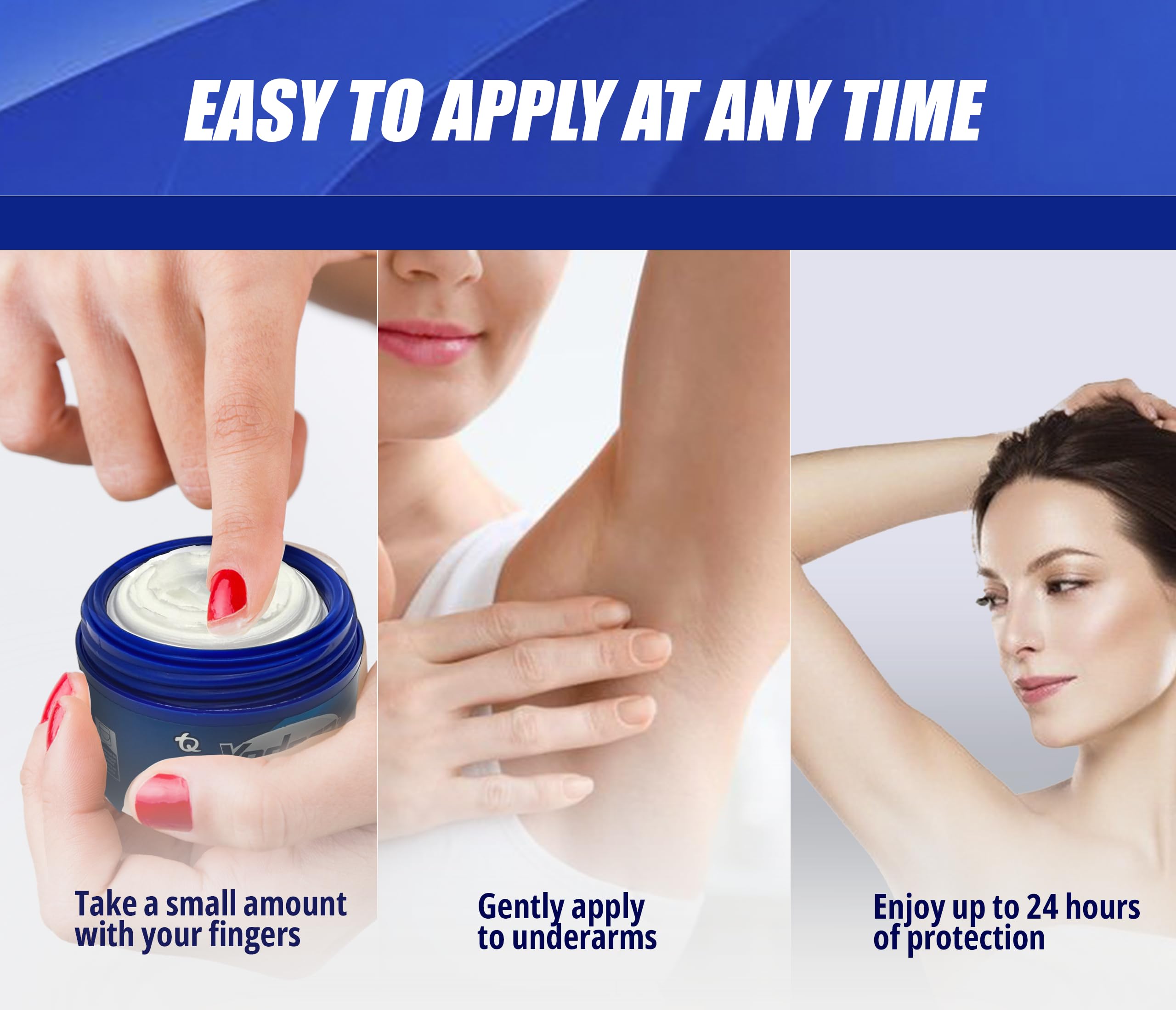 Yahve Yodora Classic creamy deodorant in hand with smooth, non-sticky finish.