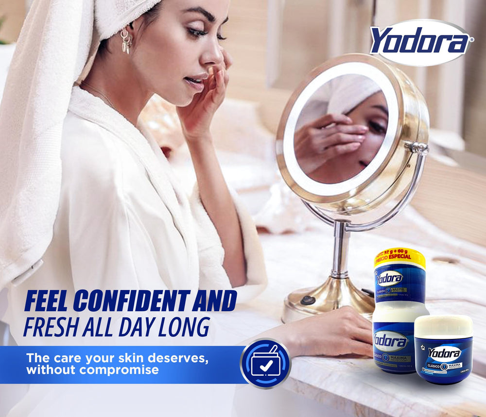 Yahve Yodora Classic 24h protection suggests all-day freshness in daily routine.
