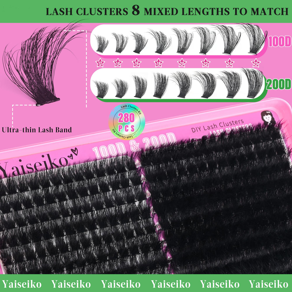 Yaiseiko clusters 12-25mm, longitudes variadas para distintos ojos.
