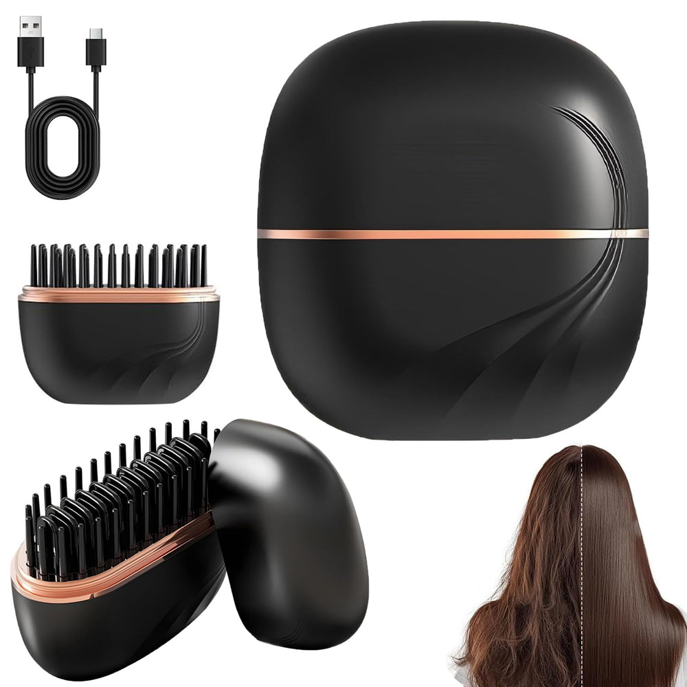 Yalemie Mini Straightener Brush fast-heat enables quick salon-style results.