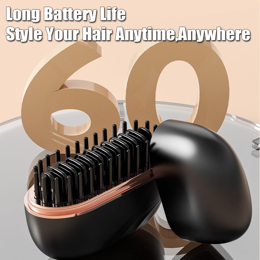 Yalemie Mini Straightener Brush portable-hot-comb fits in small bags.