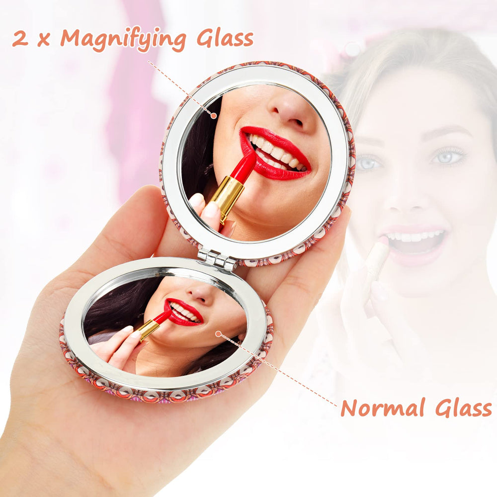 Yalikop Mandala pocket mirror heart shape with two-sided viewing options