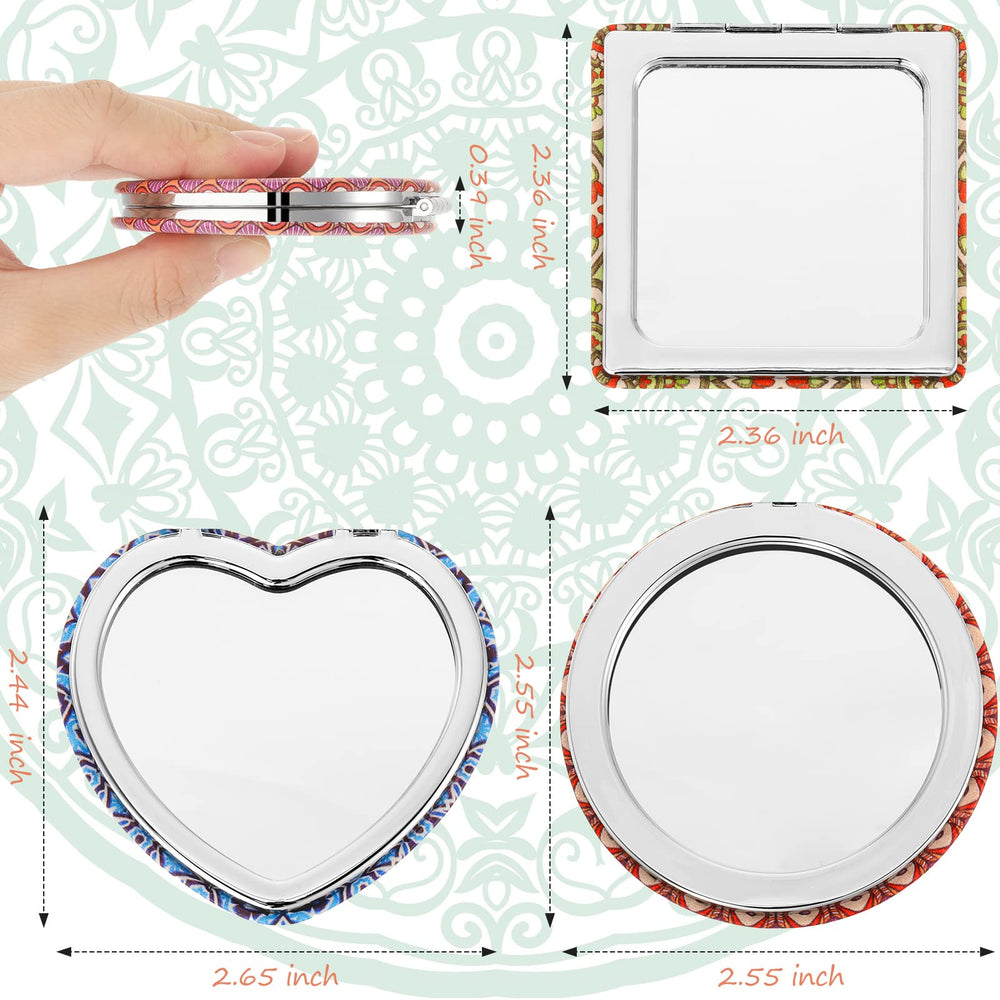 Yalikop Mandala pocket mirror round with magnification for precise detail