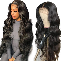 yamikk 13x5 hd lace-front wig 28in body wave for natural parting options