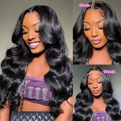 yamikk baby-hair detail on pre-plucked lace-front wig enhances natural look