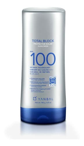 Yanbal SPF100 jumbo sunscreen packaging demonstrates fast absorption for all-day protection.