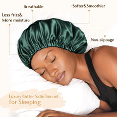 YANIBEST double-layer satin bonnet overnight protection prevents staining sheets and pillow