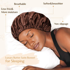 YANIBEST double-layer satin bonnet two-colors reversible design protects hair and pillow