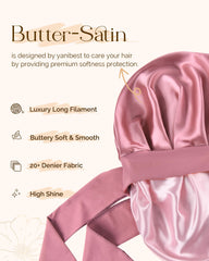 YANIBEST double-layer satin bonnet reduces frizz and adds shine