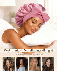 YANIBEST silk bonnet with elastic tie band ensures secure overnight fit