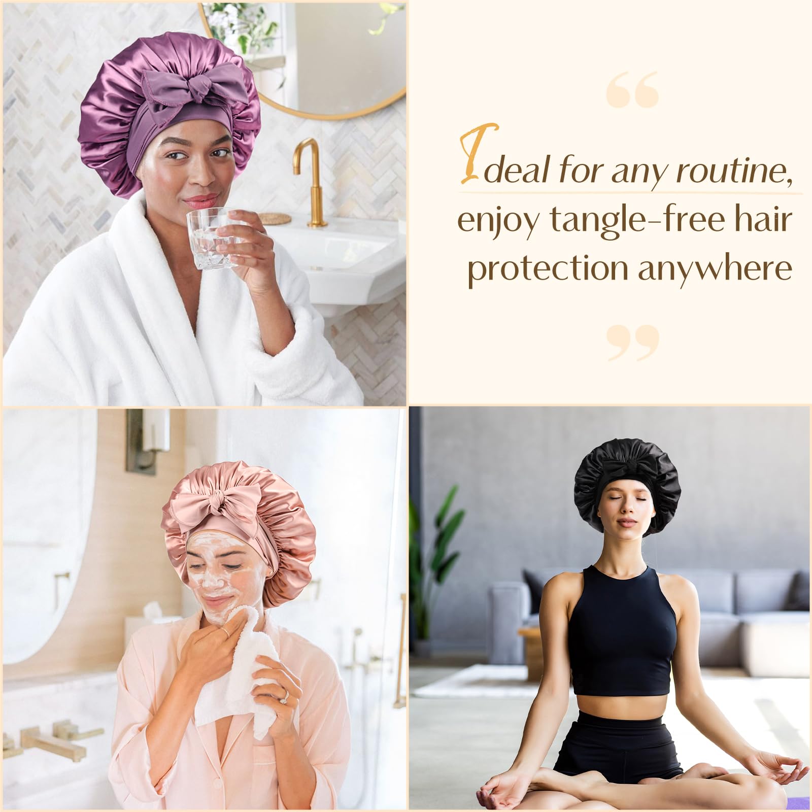 YANIBEST large jumbo bonnet fits thick or curly hair