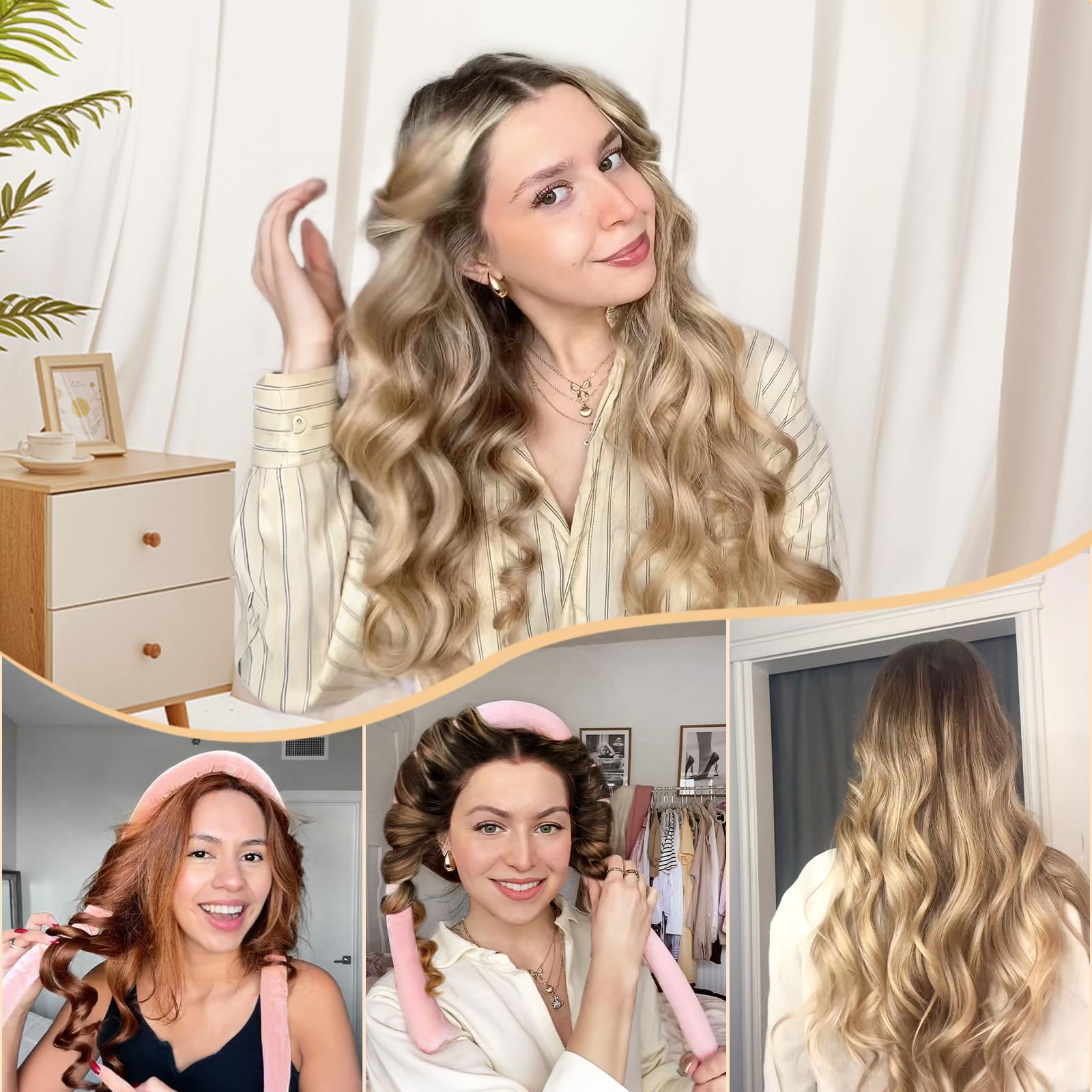YANIBEST micro curls created by overnight heatless method.