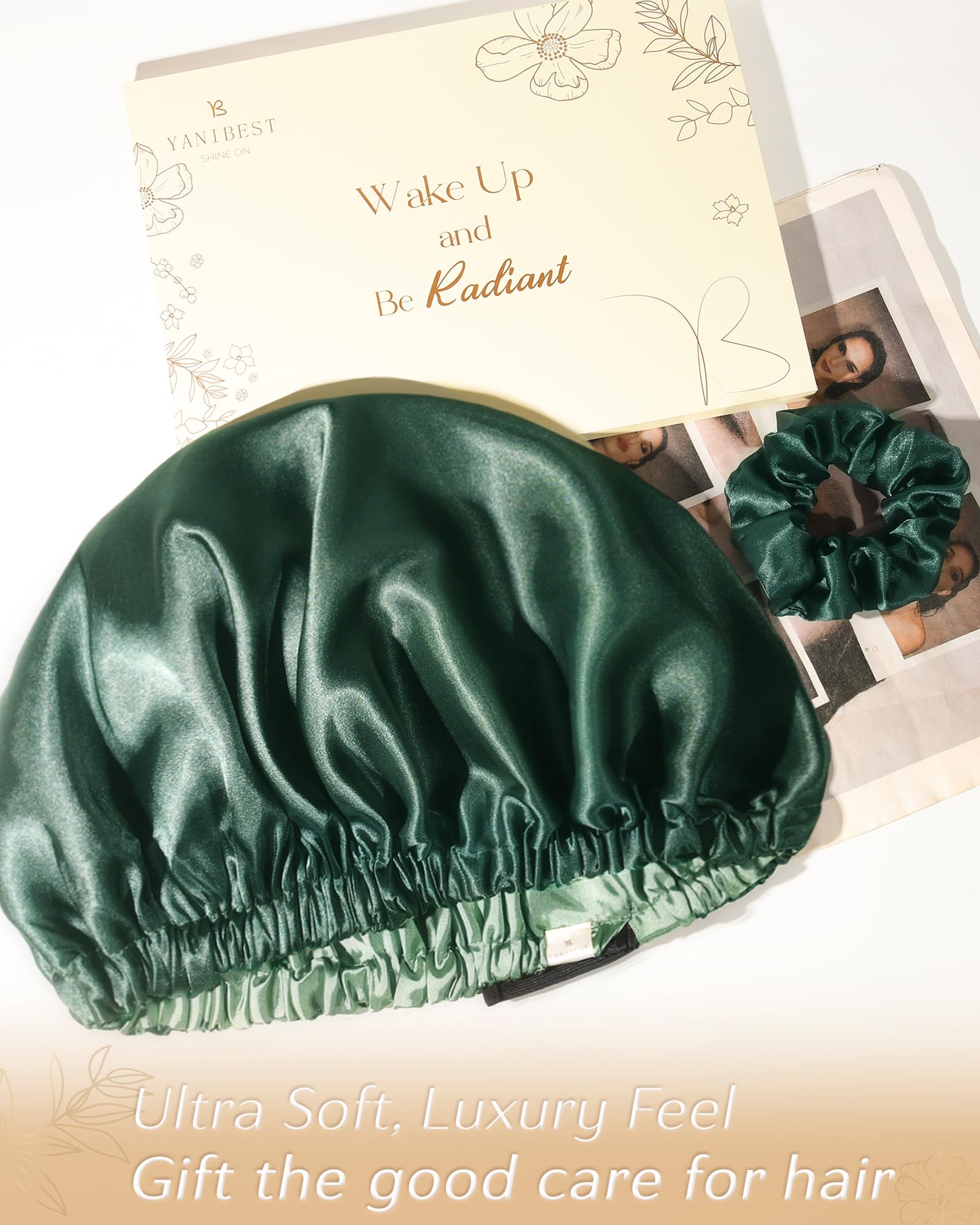 YANIBEST multifunctional satin bonnet supports night routines like masking and brushing