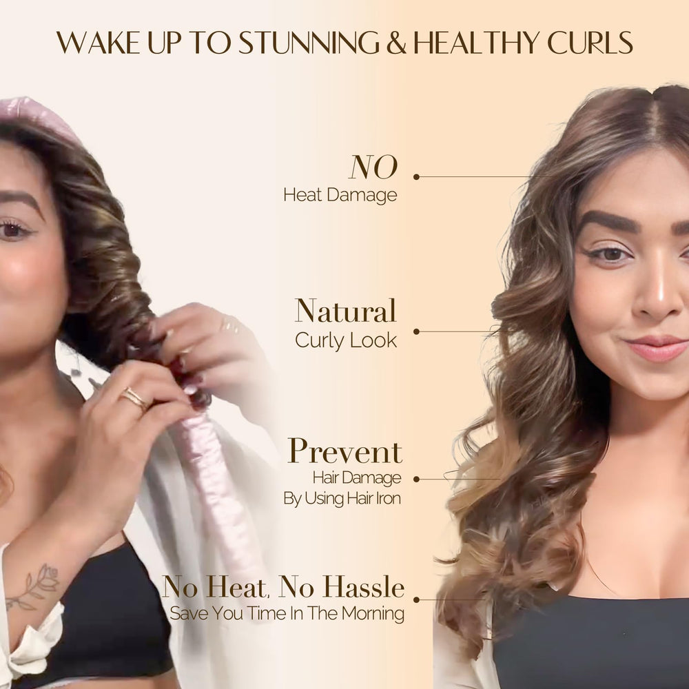 Yanibest curler set ready by bedside for easy overnight styling.