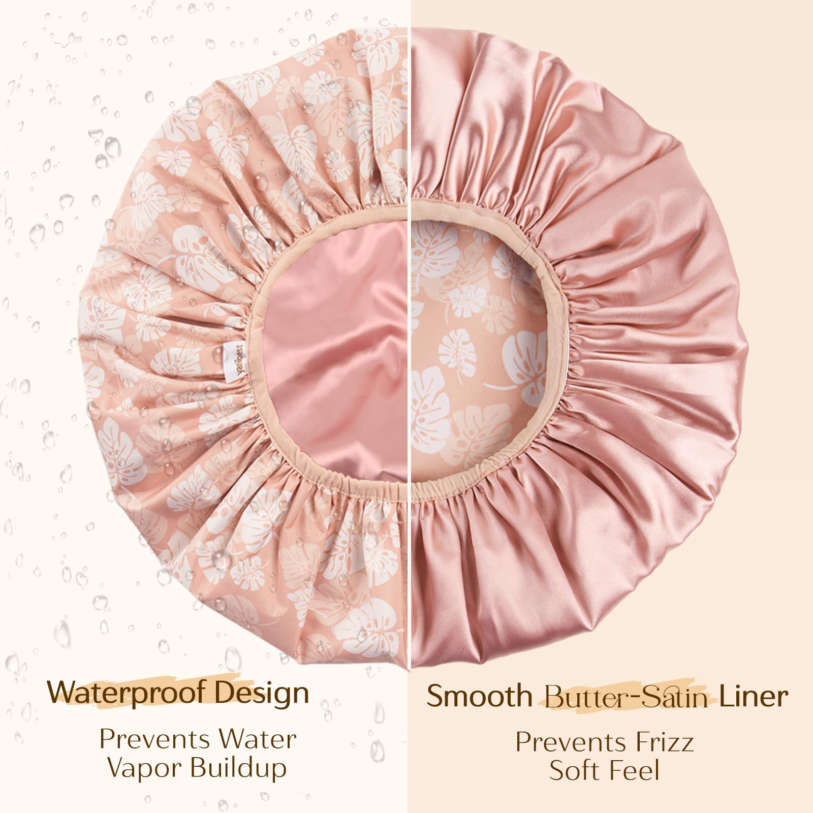 Yanibest shower-cap elastic edge fit demonstrates one size comfort for many hairstyles