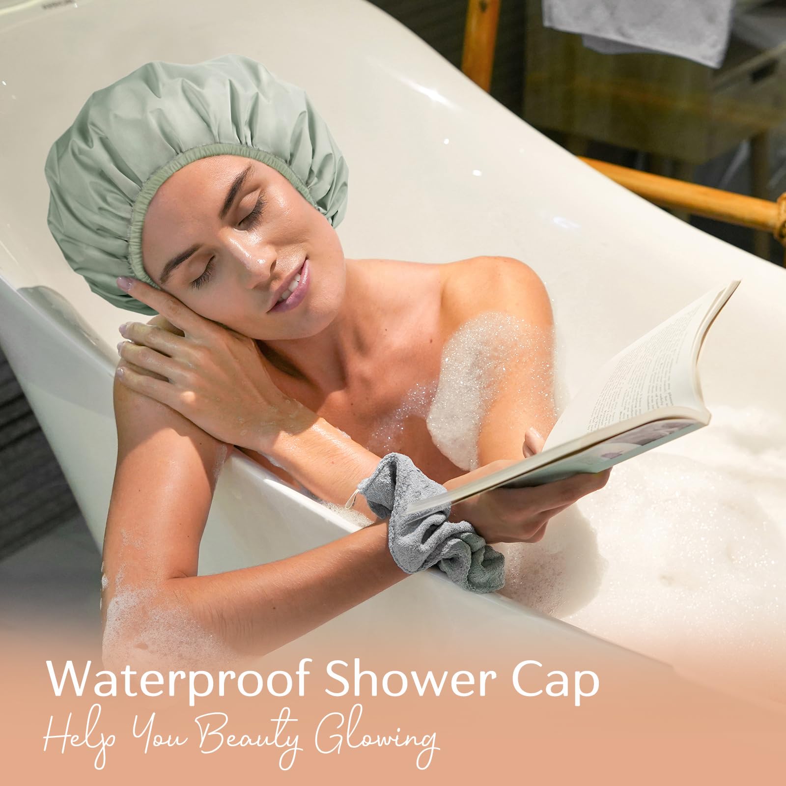 YANIBEST shower cap night-use protects day-2 styles while sleeping