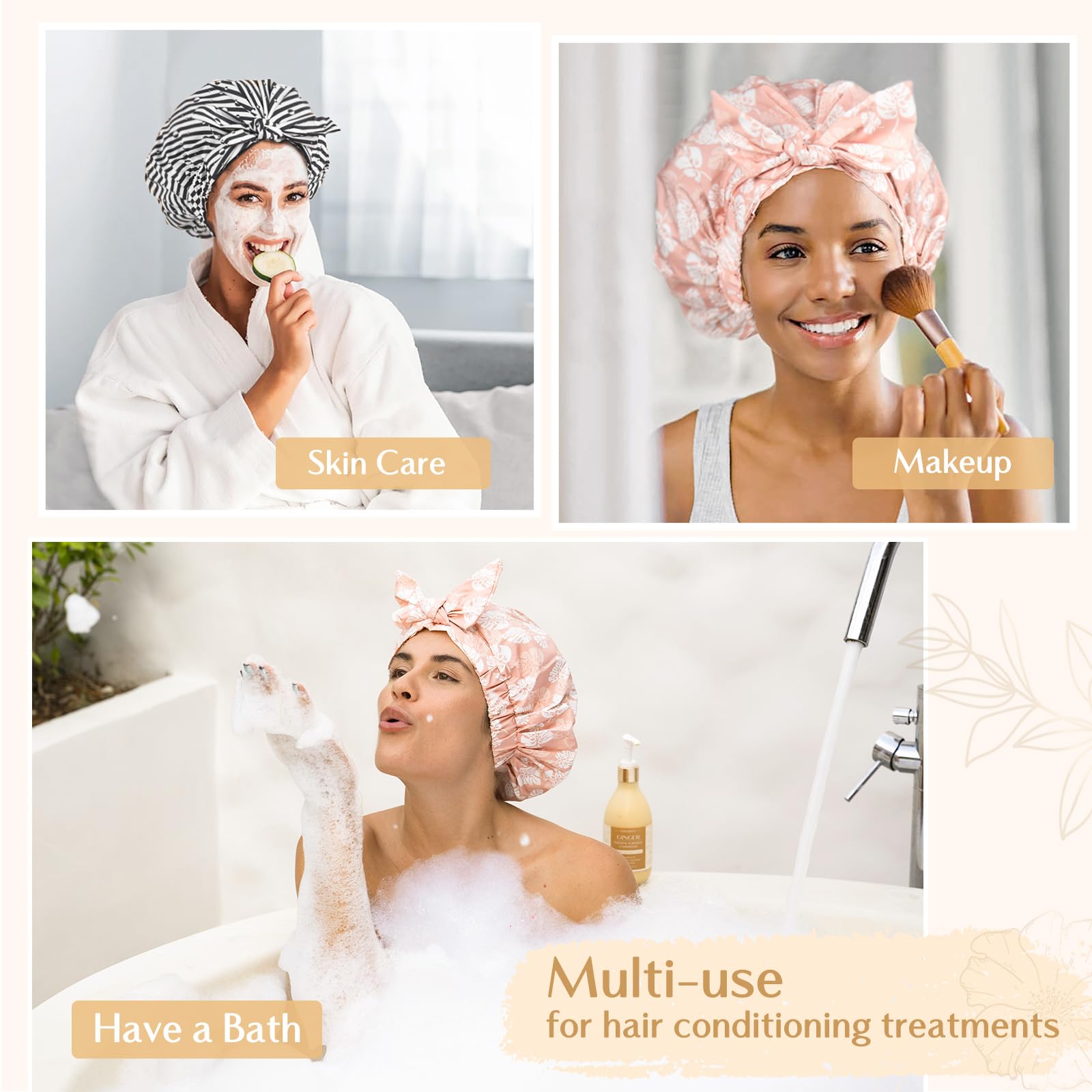 Yanibest shower cap uses reusable nylon fabric for durability.