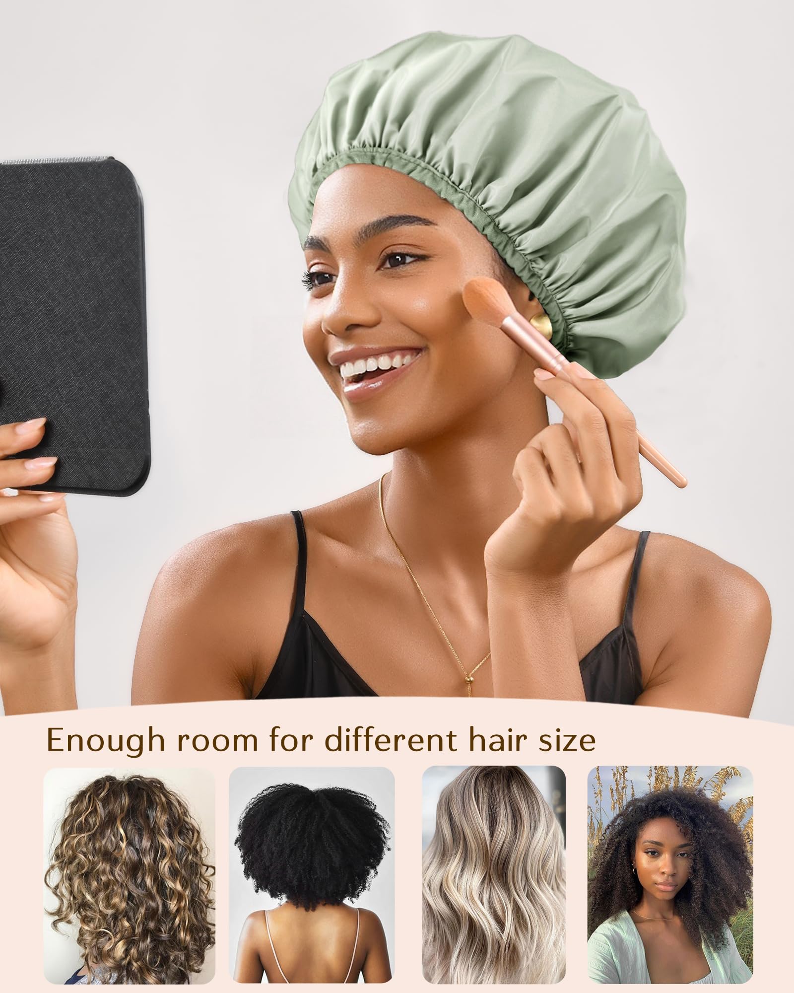 YANIBEST shower cap soft non-slip elastic band for secure wear