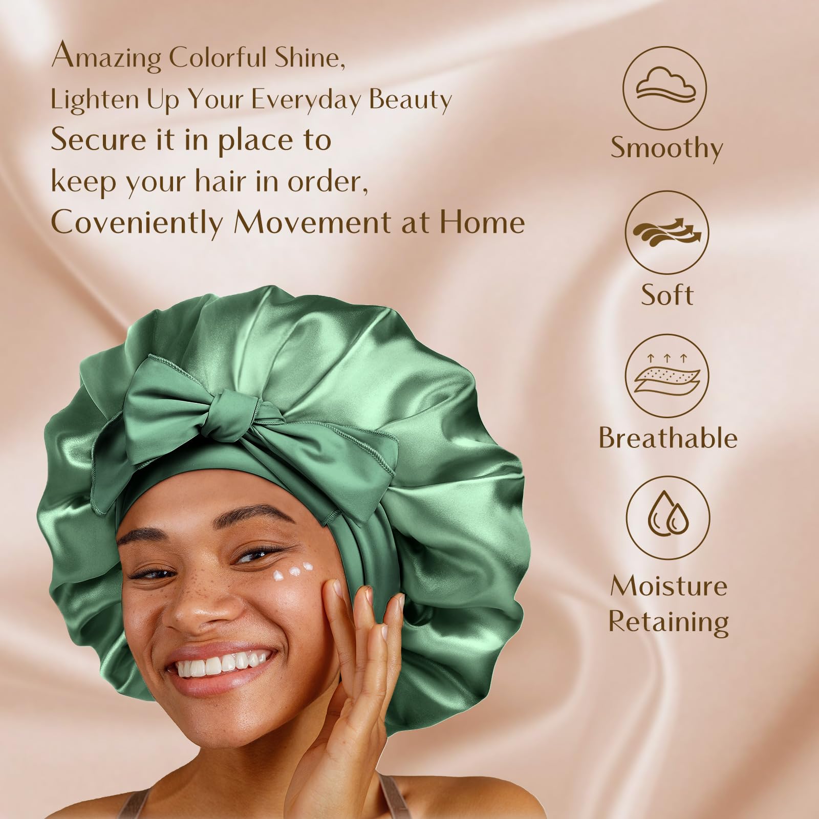 YANIBEST silk bonnet adjustable elastic band ensures a snug, all-night secure fit