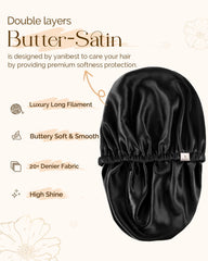 YANIBEST silk bonnet adjustable fit for secure, comfortable sleep.