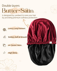 YANIBEST Silk Bonnet demonstrates adjustable strap for customizable fit across head sizes.