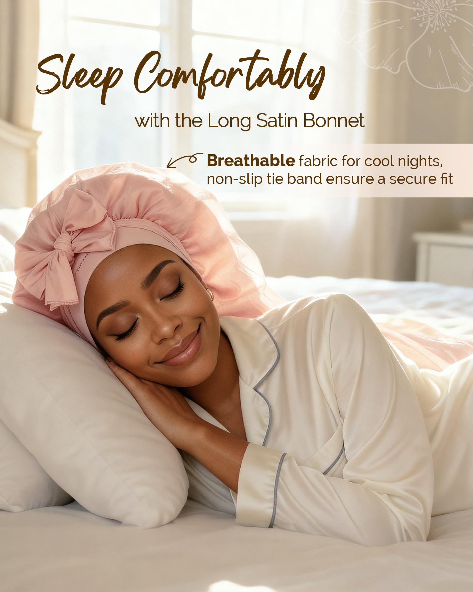 YANIBEST silk bonnet breathable mesh outer keeps you cool all night