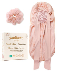 YANIBEST silk bonnet close-up satin lining prevents frizz and breakage