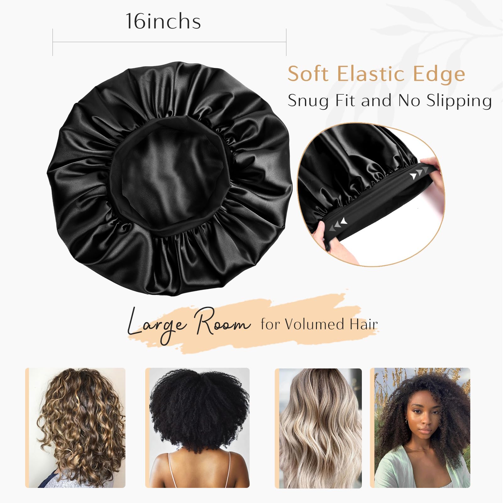 YANIBEST silk bonnet on curly natural hair suggesting versatile sleep care
