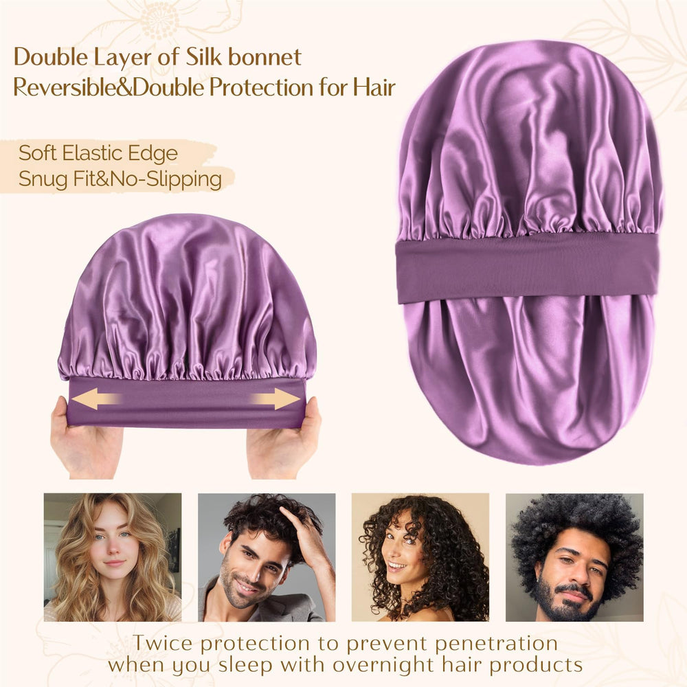 YANIBEST Silk Bonnet: double-layer design adds extra hair protection overnight.