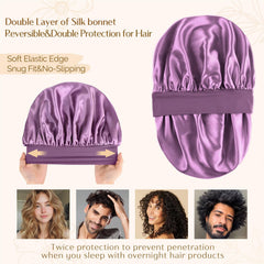 YANIBEST Silk Bonnet: double-layer design adds extra hair protection overnight.