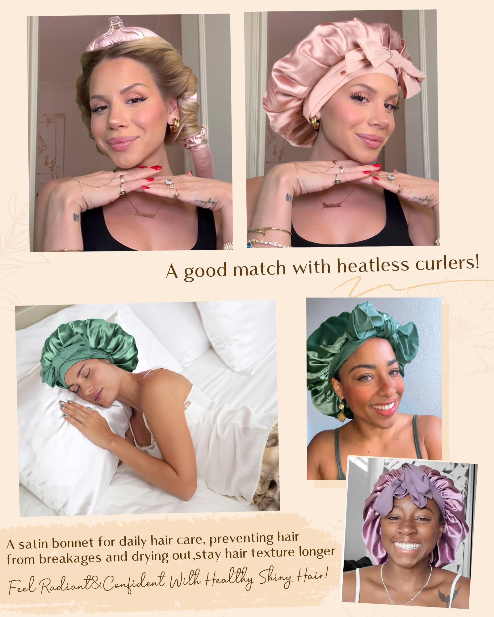 YANIBEST double-layer bonnet provides extra protection for curls and textured hair
