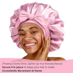 YANIBEST double-layer satin bonnet protecting curls during rest