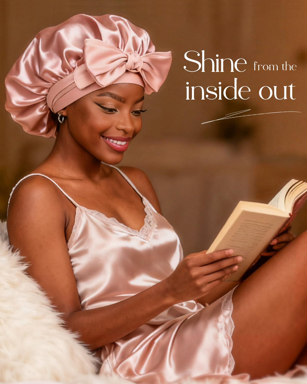 YANIBEST Silk Bonnet front bow style showcases versatile look for any occasion.