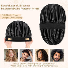 YANIBEST Silk Bonnet reduces friction to protect hair.