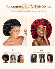 YANIBEST Silk Bonnet in-bed use illustrates comfortable night-time hair protection.
