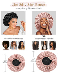 YANIBEST silk bonnet worn at night with adjustable secure fit