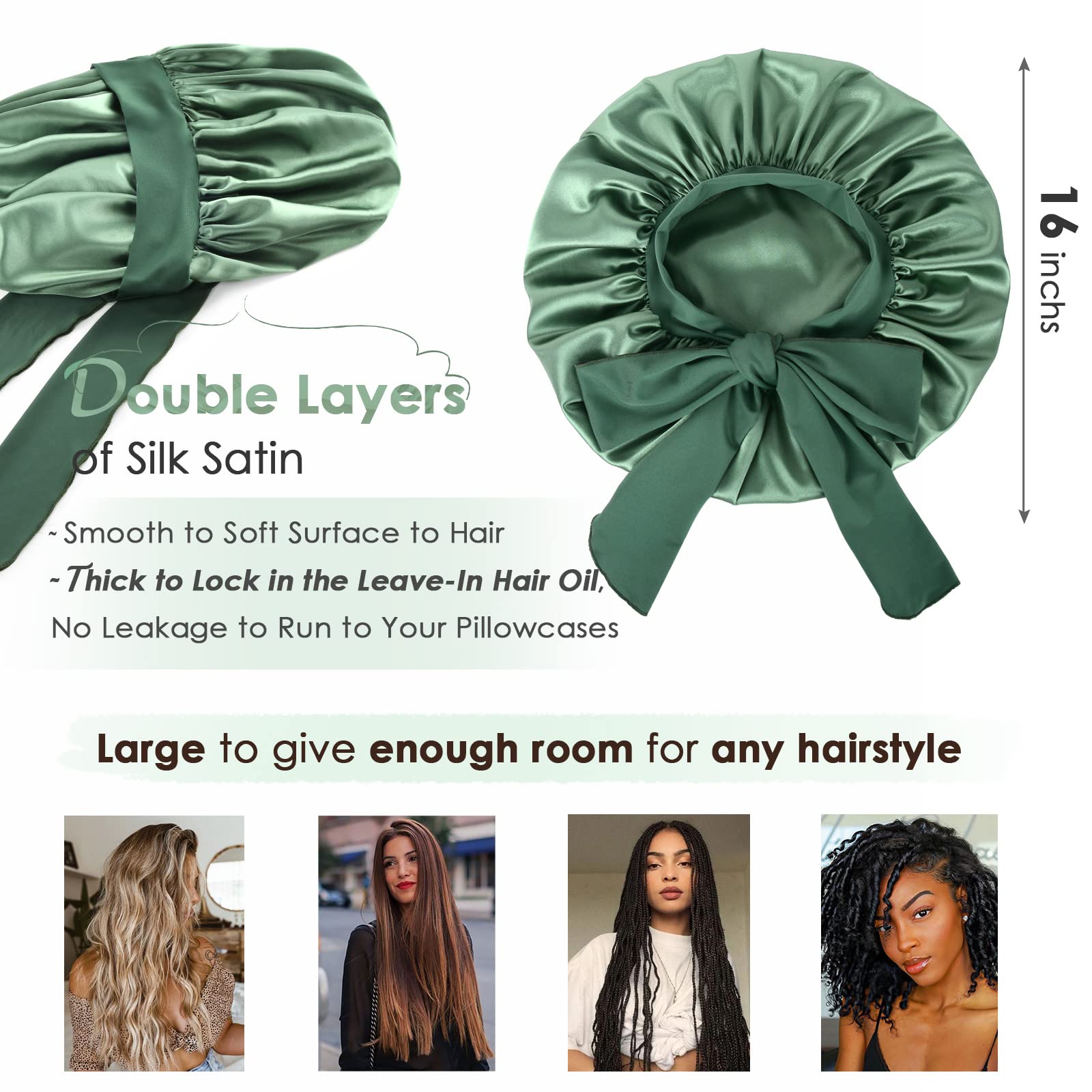 YANIBEST one-size silk bonnet fits natural, braids, curls, and textured styles