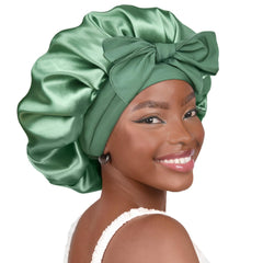 YANIBEST silk bonnet closeup highlighting buttery-smooth satin for reduced friction and frizz control