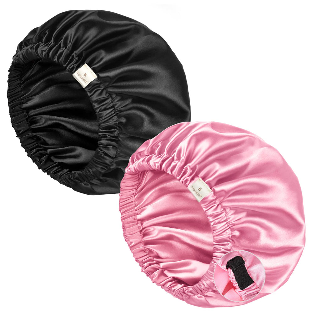 YANIBEST silk bonnet close-up of soft satin fabric for gentle night care.